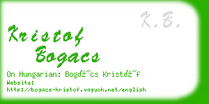 kristof bogacs business card